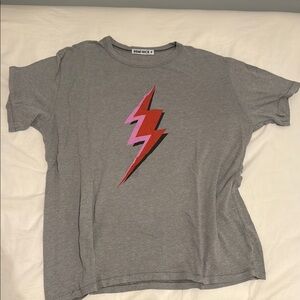 Gray Kids T-Shirt with Lightning Bolt Design
